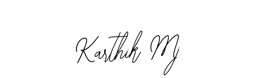 if you are searching for the best signature style for your name Karthik Mj. so please give up your signature search. here we have designed multiple signature styles  using Bearetta-2O07w. Karthik Mj signature style 12 images and pictures png