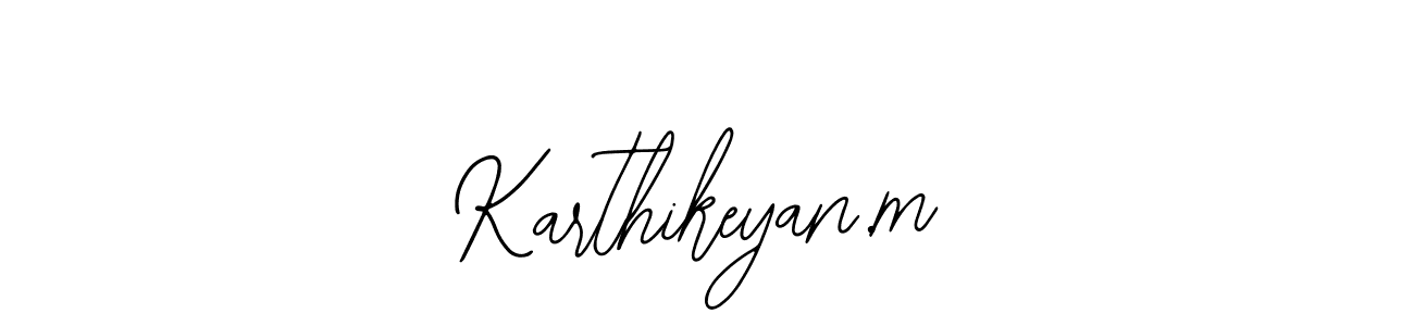 You should practise on your own different ways (Bearetta-2O07w) to write your name (Karthikeyan.m) in signature. don't let someone else do it for you. Karthikeyan.m signature style 12 images and pictures png