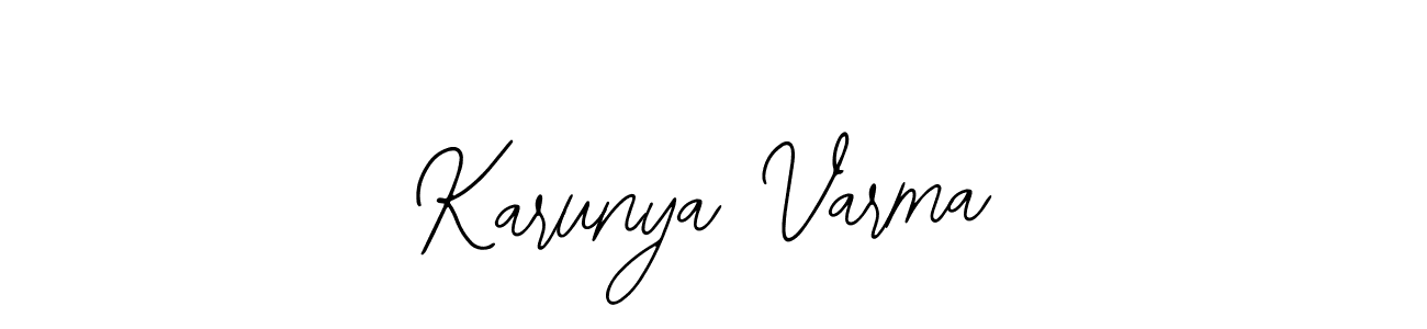 How to make Karunya Varma name signature. Use Bearetta-2O07w style for creating short signs online. This is the latest handwritten sign. Karunya Varma signature style 12 images and pictures png