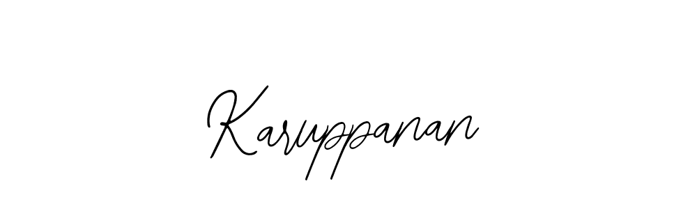 You should practise on your own different ways (Bearetta-2O07w) to write your name (Karuppanan) in signature. don't let someone else do it for you. Karuppanan signature style 12 images and pictures png