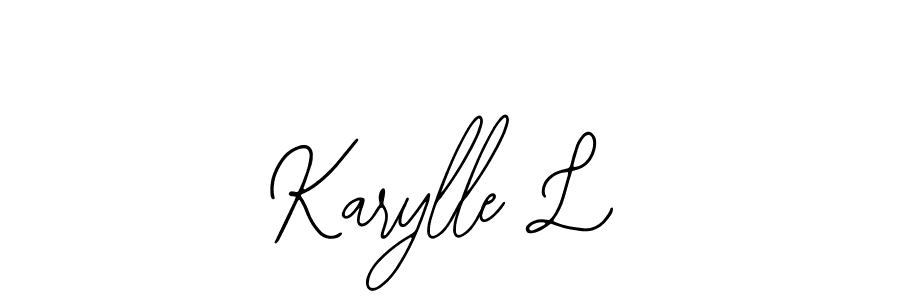 Use a signature maker to create a handwritten signature online. With this signature software, you can design (Bearetta-2O07w) your own signature for name Karylle L. Karylle L signature style 12 images and pictures png