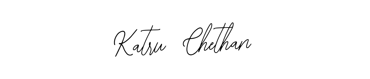 Use a signature maker to create a handwritten signature online. With this signature software, you can design (Bearetta-2O07w) your own signature for name Katru  Chethan. Katru  Chethan signature style 12 images and pictures png
