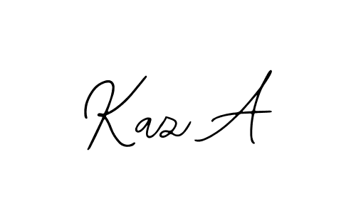 How to make Kaz A name signature. Use Bearetta-2O07w style for creating short signs online. This is the latest handwritten sign. Kaz A signature style 12 images and pictures png