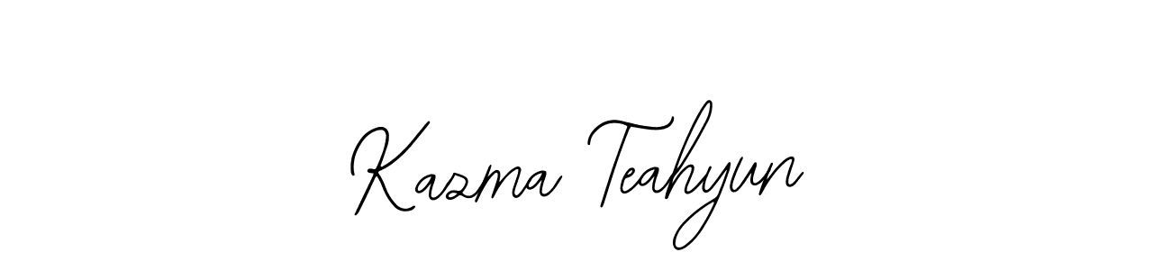 You should practise on your own different ways (Bearetta-2O07w) to write your name (Kazma Teahyun) in signature. don't let someone else do it for you. Kazma Teahyun signature style 12 images and pictures png