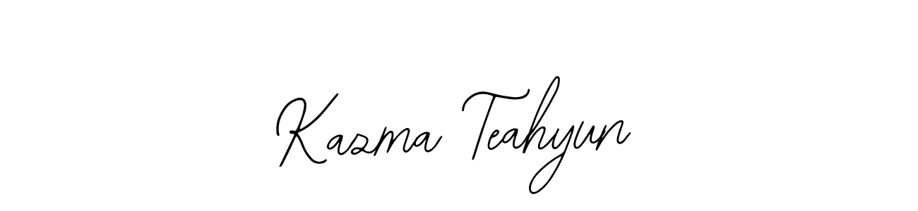 You should practise on your own different ways (Bearetta-2O07w) to write your name (Kazma Teahyun) in signature. don't let someone else do it for you. Kazma Teahyun signature style 12 images and pictures png