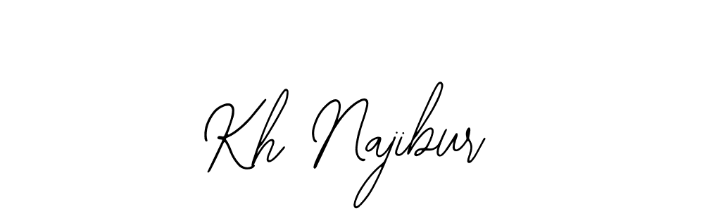 You should practise on your own different ways (Bearetta-2O07w) to write your name (Kh Najibur) in signature. don't let someone else do it for you. Kh Najibur signature style 12 images and pictures png