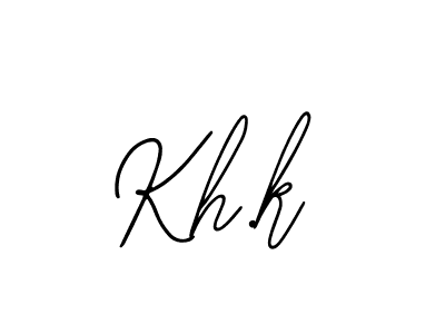 You should practise on your own different ways (Bearetta-2O07w) to write your name (Kh.k) in signature. don't let someone else do it for you. Kh.k signature style 12 images and pictures png