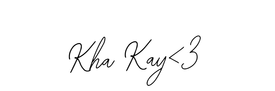 How to make Kha Kay<3 signature? Bearetta-2O07w is a professional autograph style. Create handwritten signature for Kha Kay<3 name. Kha Kay<3 signature style 12 images and pictures png
