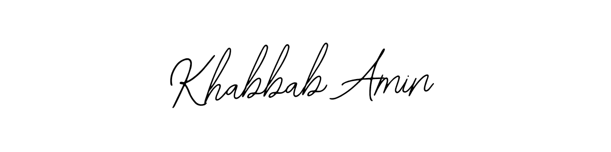How to make Khabbab Amin name signature. Use Bearetta-2O07w style for creating short signs online. This is the latest handwritten sign. Khabbab Amin signature style 12 images and pictures png