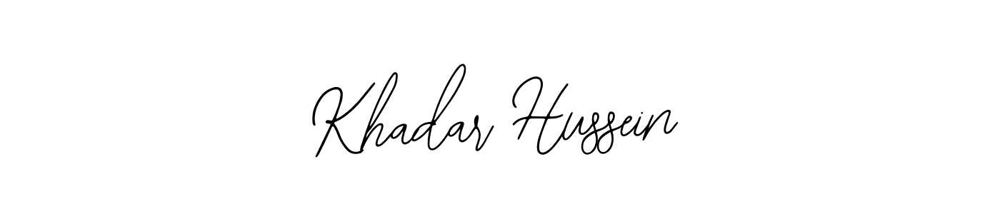 Make a beautiful signature design for name Khadar Hussein. With this signature (Bearetta-2O07w) style, you can create a handwritten signature for free. Khadar Hussein signature style 12 images and pictures png