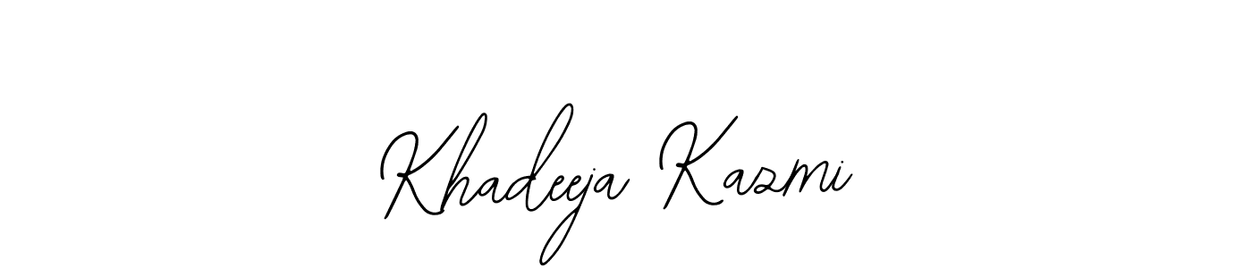 How to make Khadeeja Kazmi name signature. Use Bearetta-2O07w style for creating short signs online. This is the latest handwritten sign. Khadeeja Kazmi signature style 12 images and pictures png