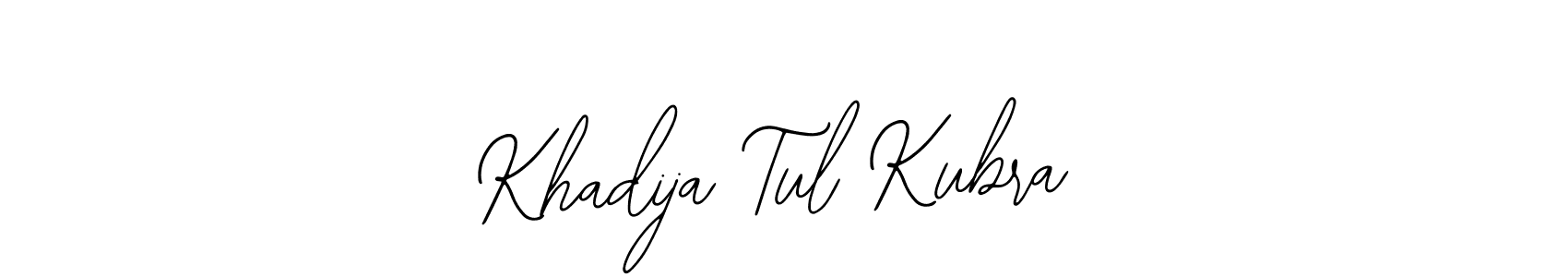 How to make Khadija Tul Kubra name signature. Use Bearetta-2O07w style for creating short signs online. This is the latest handwritten sign. Khadija Tul Kubra signature style 12 images and pictures png