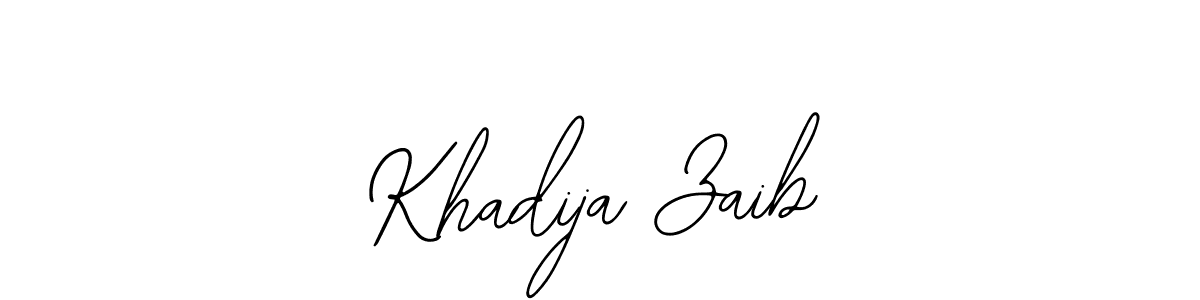 Bearetta-2O07w is a professional signature style that is perfect for those who want to add a touch of class to their signature. It is also a great choice for those who want to make their signature more unique. Get Khadija Zaib name to fancy signature for free. Khadija Zaib signature style 12 images and pictures png