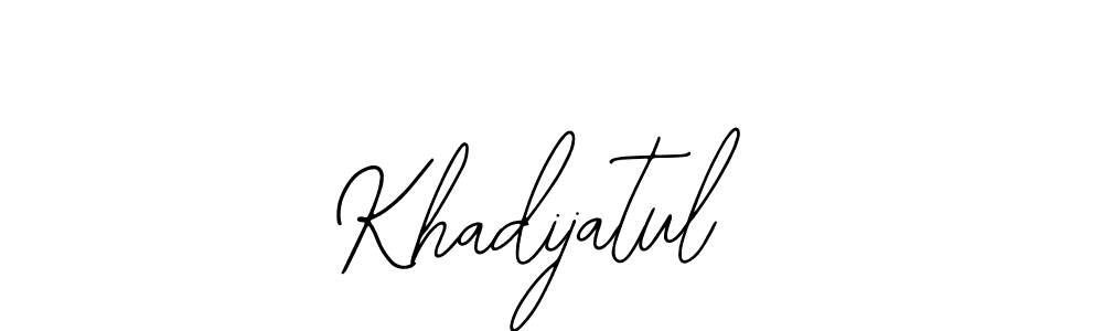 Design your own signature with our free online signature maker. With this signature software, you can create a handwritten (Bearetta-2O07w) signature for name Khadijatul. Khadijatul signature style 12 images and pictures png