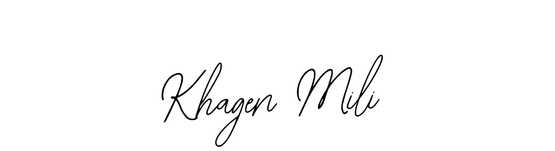 How to make Khagen Mili name signature. Use Bearetta-2O07w style for creating short signs online. This is the latest handwritten sign. Khagen Mili signature style 12 images and pictures png