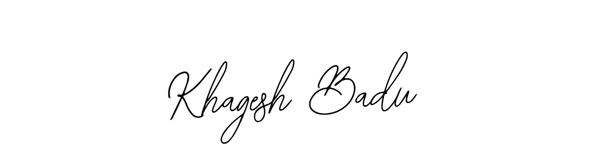 if you are searching for the best signature style for your name Khagesh Badu. so please give up your signature search. here we have designed multiple signature styles  using Bearetta-2O07w. Khagesh Badu signature style 12 images and pictures png
