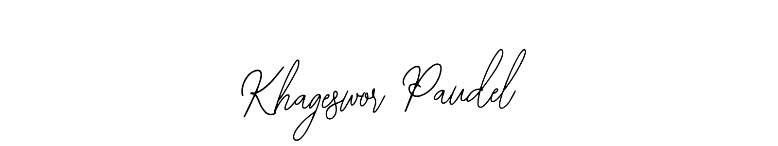 The best way (Bearetta-2O07w) to make a short signature is to pick only two or three words in your name. The name Khageswor Paudel include a total of six letters. For converting this name. Khageswor Paudel signature style 12 images and pictures png