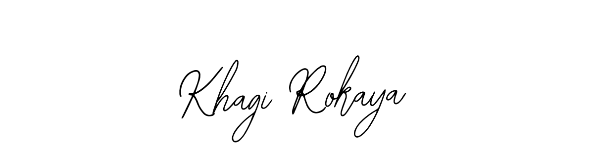 Use a signature maker to create a handwritten signature online. With this signature software, you can design (Bearetta-2O07w) your own signature for name Khagi Rokaya. Khagi Rokaya signature style 12 images and pictures png