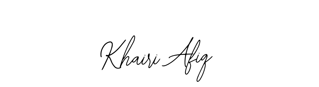 The best way (Bearetta-2O07w) to make a short signature is to pick only two or three words in your name. The name Khairi Afiq include a total of six letters. For converting this name. Khairi Afiq signature style 12 images and pictures png