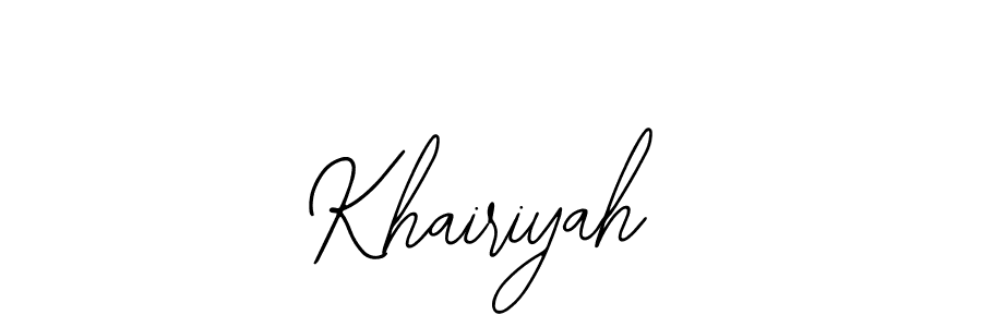 Make a beautiful signature design for name Khairiyah. With this signature (Bearetta-2O07w) style, you can create a handwritten signature for free. Khairiyah signature style 12 images and pictures png