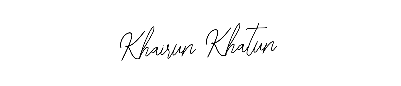 The best way (Bearetta-2O07w) to make a short signature is to pick only two or three words in your name. The name Khairun Khatun include a total of six letters. For converting this name. Khairun Khatun signature style 12 images and pictures png
