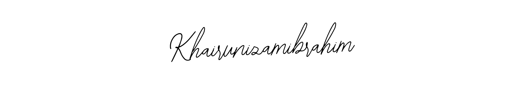 The best way (Bearetta-2O07w) to make a short signature is to pick only two or three words in your name. The name Khairunizamibrahim include a total of six letters. For converting this name. Khairunizamibrahim signature style 12 images and pictures png