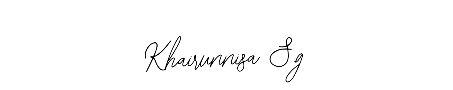 How to make Khairunnisa S.g signature? Bearetta-2O07w is a professional autograph style. Create handwritten signature for Khairunnisa S.g name. Khairunnisa S.g signature style 12 images and pictures png