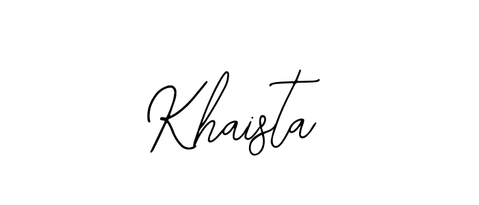 Design your own signature with our free online signature maker. With this signature software, you can create a handwritten (Bearetta-2O07w) signature for name Khaista. Khaista signature style 12 images and pictures png