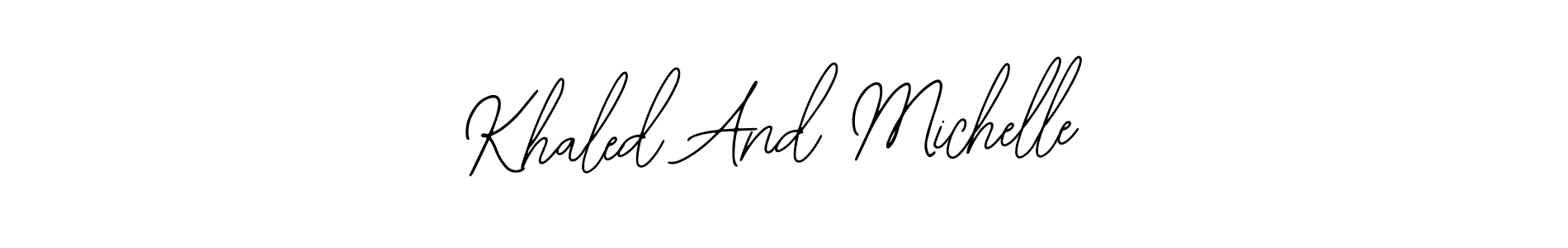 How to make Khaled And Michelle name signature. Use Bearetta-2O07w style for creating short signs online. This is the latest handwritten sign. Khaled And Michelle signature style 12 images and pictures png