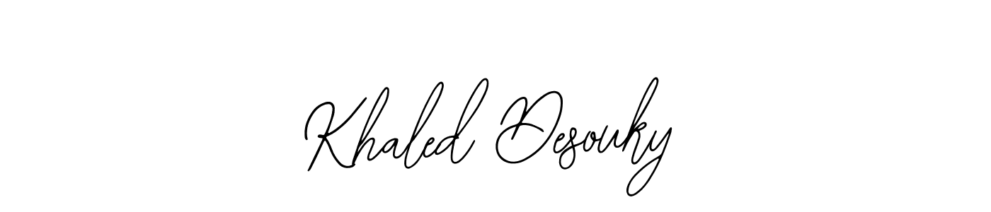 How to make Khaled Desouky name signature. Use Bearetta-2O07w style for creating short signs online. This is the latest handwritten sign. Khaled Desouky signature style 12 images and pictures png