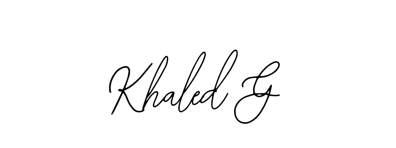 The best way (Bearetta-2O07w) to make a short signature is to pick only two or three words in your name. The name Khaled G include a total of six letters. For converting this name. Khaled G signature style 12 images and pictures png