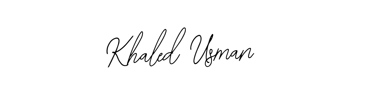 Use a signature maker to create a handwritten signature online. With this signature software, you can design (Bearetta-2O07w) your own signature for name Khaled Usman. Khaled Usman signature style 12 images and pictures png