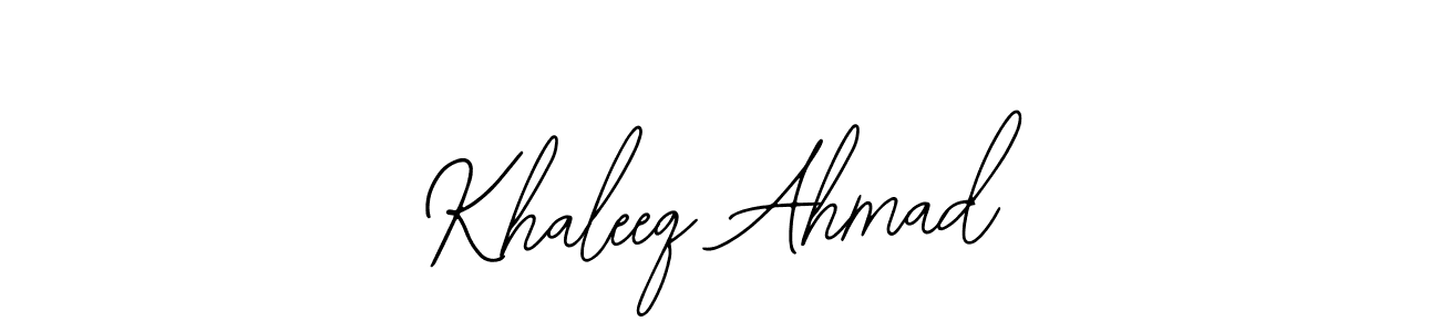 Similarly Bearetta-2O07w is the best handwritten signature design. Signature creator online .You can use it as an online autograph creator for name Khaleeq Ahmad. Khaleeq Ahmad signature style 12 images and pictures png