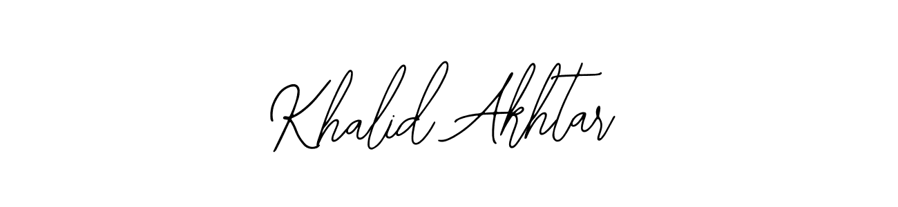 How to make Khalid Akhtar name signature. Use Bearetta-2O07w style for creating short signs online. This is the latest handwritten sign. Khalid Akhtar signature style 12 images and pictures png