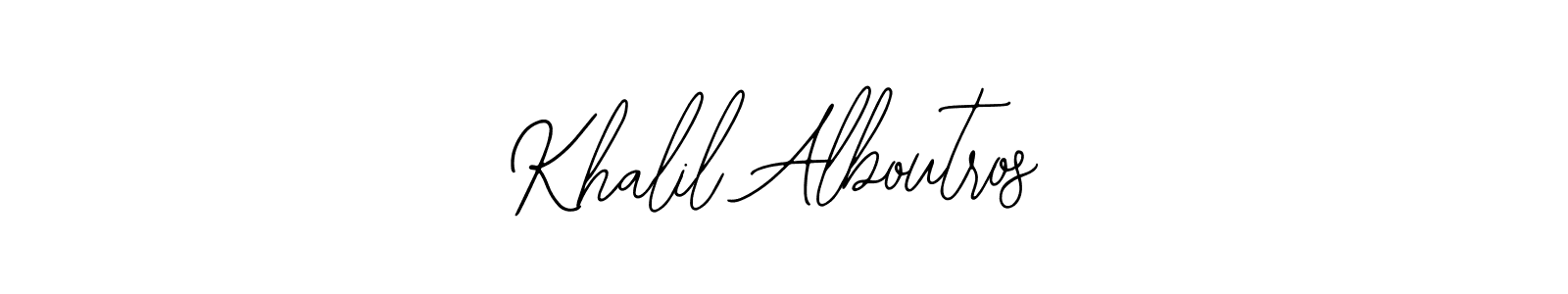 You should practise on your own different ways (Bearetta-2O07w) to write your name (Khalil Alboutros) in signature. don't let someone else do it for you. Khalil Alboutros signature style 12 images and pictures png