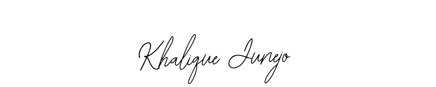 How to make Khalique Junejo name signature. Use Bearetta-2O07w style for creating short signs online. This is the latest handwritten sign. Khalique Junejo signature style 12 images and pictures png