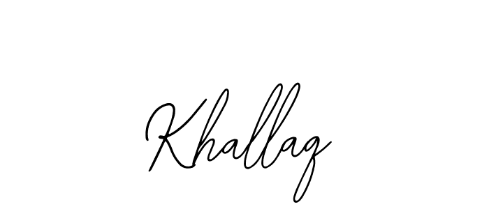 How to make Khallaq signature? Bearetta-2O07w is a professional autograph style. Create handwritten signature for Khallaq name. Khallaq signature style 12 images and pictures png