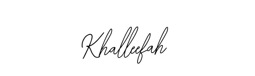 Design your own signature with our free online signature maker. With this signature software, you can create a handwritten (Bearetta-2O07w) signature for name Khalleefah. Khalleefah signature style 12 images and pictures png