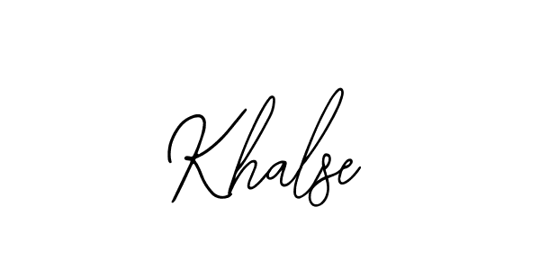 You should practise on your own different ways (Bearetta-2O07w) to write your name (Khalse) in signature. don't let someone else do it for you. Khalse signature style 12 images and pictures png