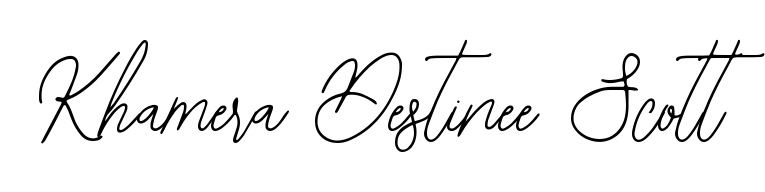 You should practise on your own different ways (Bearetta-2O07w) to write your name (Khamera Destinee Scott) in signature. Don't let someone else do it for you. Khamera Destinee Scott signature style 12 images and pictures png