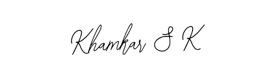 if you are searching for the best signature style for your name Khamkar S K. so please give up your signature search. here we have designed multiple signature styles  using Bearetta-2O07w. Khamkar S K signature style 12 images and pictures png