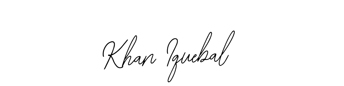 How to make Khan Iquebal name signature. Use Bearetta-2O07w style for creating short signs online. This is the latest handwritten sign. Khan Iquebal signature style 12 images and pictures png