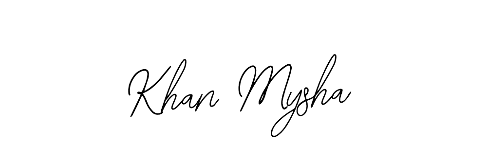 if you are searching for the best signature style for your name Khan Mysha. so please give up your signature search. here we have designed multiple signature styles  using Bearetta-2O07w. Khan Mysha signature style 12 images and pictures png