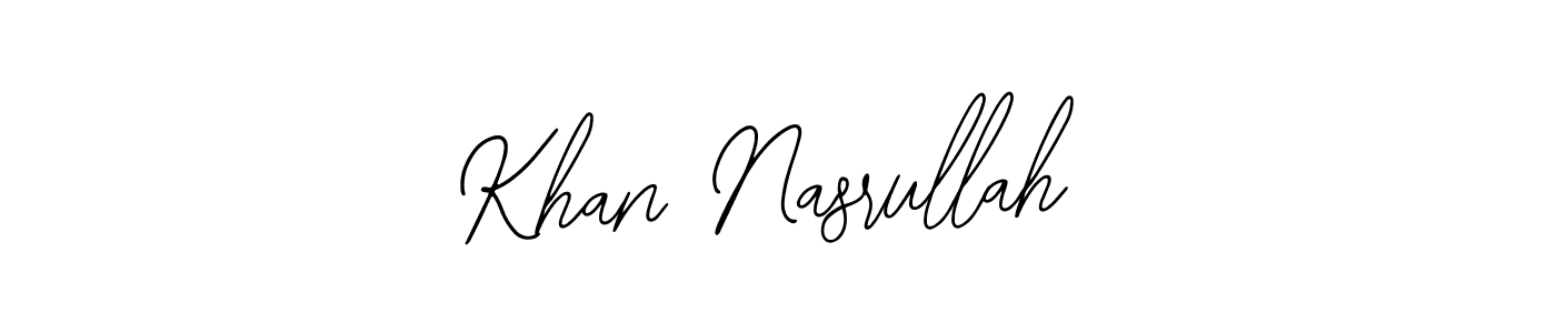 Use a signature maker to create a handwritten signature online. With this signature software, you can design (Bearetta-2O07w) your own signature for name Khan Nasrullah. Khan Nasrullah signature style 12 images and pictures png