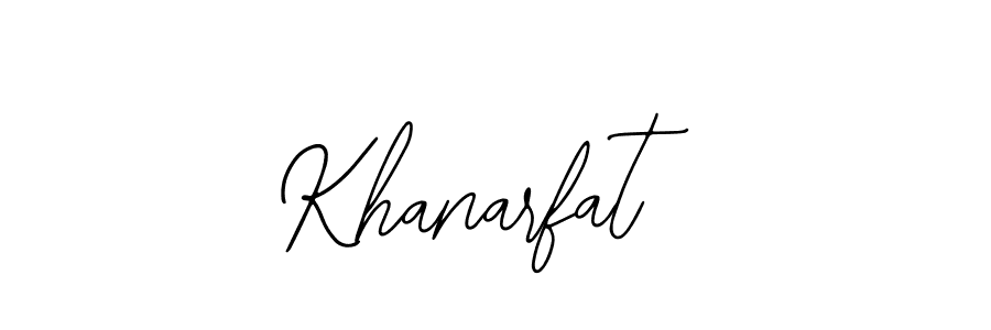 Use a signature maker to create a handwritten signature online. With this signature software, you can design (Bearetta-2O07w) your own signature for name Khanarfat. Khanarfat signature style 12 images and pictures png