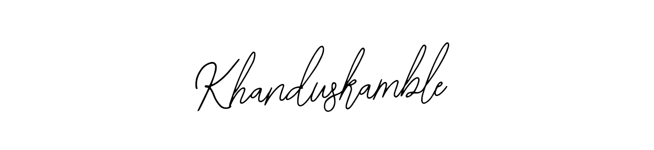 How to make Khanduskamble signature? Bearetta-2O07w is a professional autograph style. Create handwritten signature for Khanduskamble name. Khanduskamble signature style 12 images and pictures png
