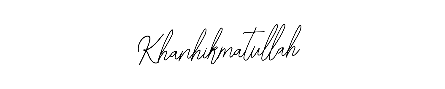 Design your own signature with our free online signature maker. With this signature software, you can create a handwritten (Bearetta-2O07w) signature for name Khanhikmatullah. Khanhikmatullah signature style 12 images and pictures png