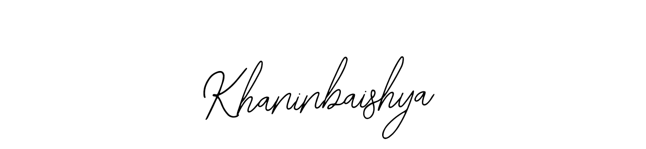 How to make Khaninbaishya name signature. Use Bearetta-2O07w style for creating short signs online. This is the latest handwritten sign. Khaninbaishya signature style 12 images and pictures png