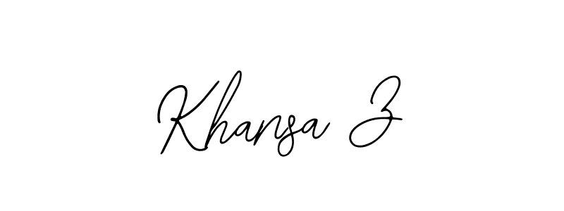 It looks lik you need a new signature style for name Khansa Z. Design unique handwritten (Bearetta-2O07w) signature with our free signature maker in just a few clicks. Khansa Z signature style 12 images and pictures png