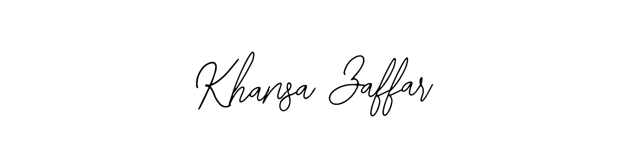 You should practise on your own different ways (Bearetta-2O07w) to write your name (Khansa Zaffar) in signature. don't let someone else do it for you. Khansa Zaffar signature style 12 images and pictures png